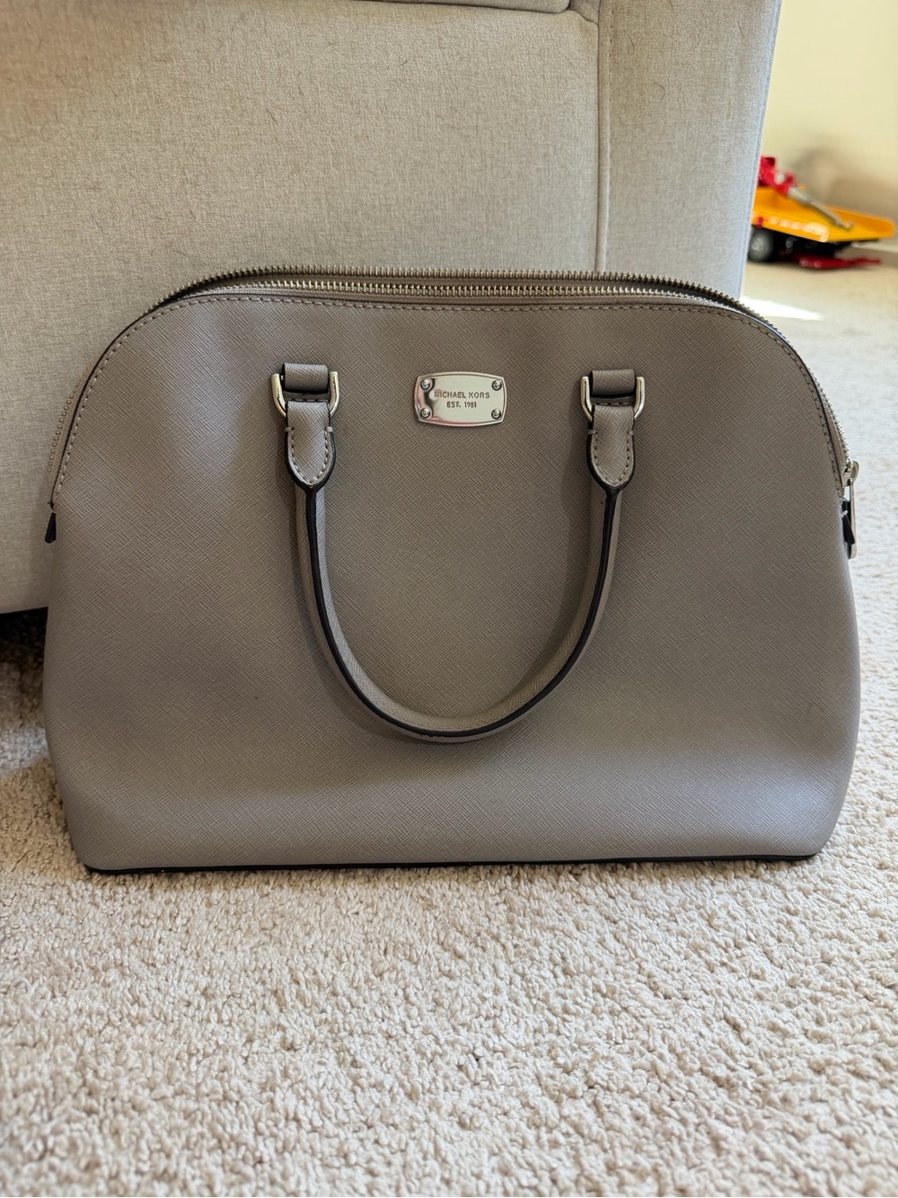 Michael Kors Gray Dome Saffiano Satchel - Picture 2 of 7